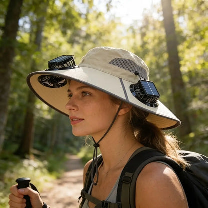 2026 Ultimate Solar-Powered Cooling Hat with Triple Rechargeable Fans - Stay Cool & Protected Outdoors!