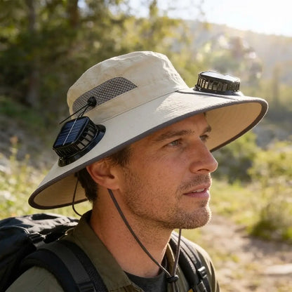 2026 Ultimate Solar-Powered Cooling Hat with Triple Rechargeable Fans - Stay Cool & Protected Outdoors!