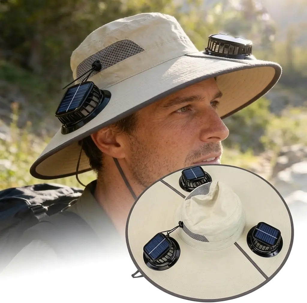 2026 Ultimate Solar-Powered Cooling Hat with Triple Rechargeable Fans - Stay Cool & Protected Outdoors!